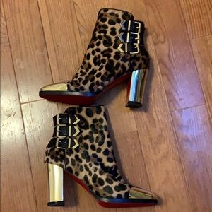 Christian Louboutin Chelita leopard booties 37.5